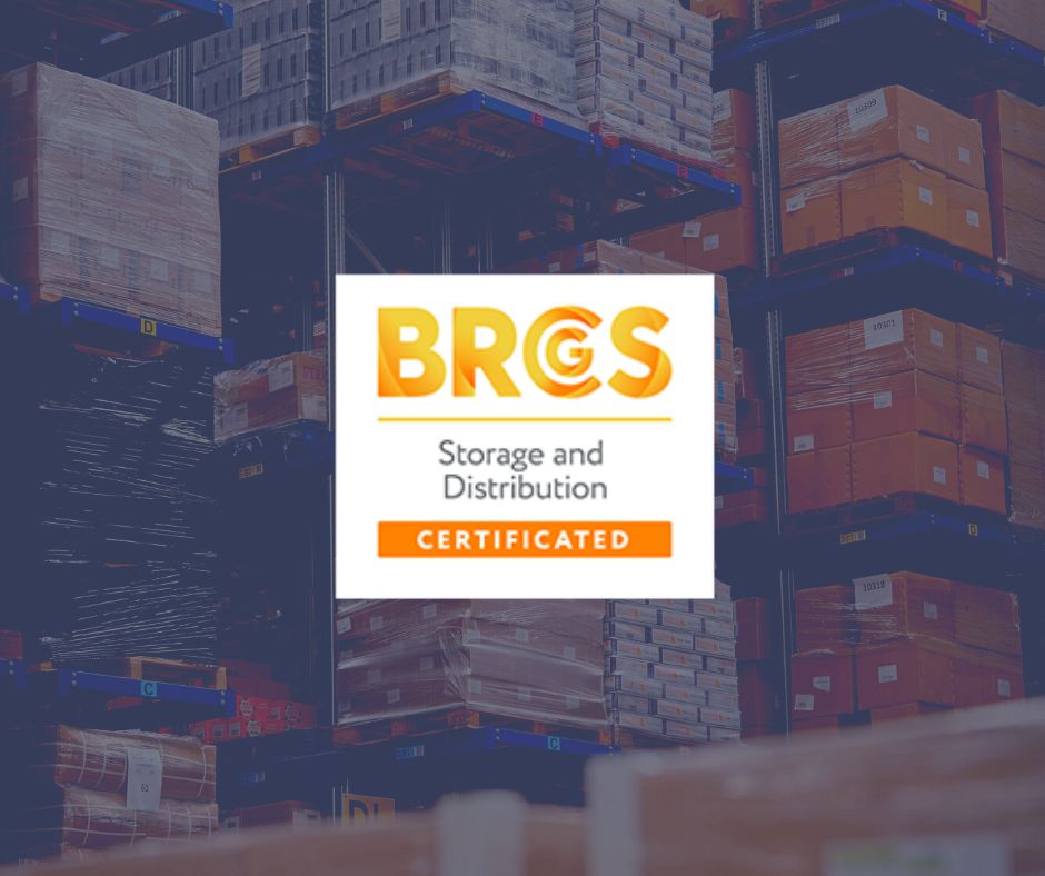 BRCGS logo over image of warehouse